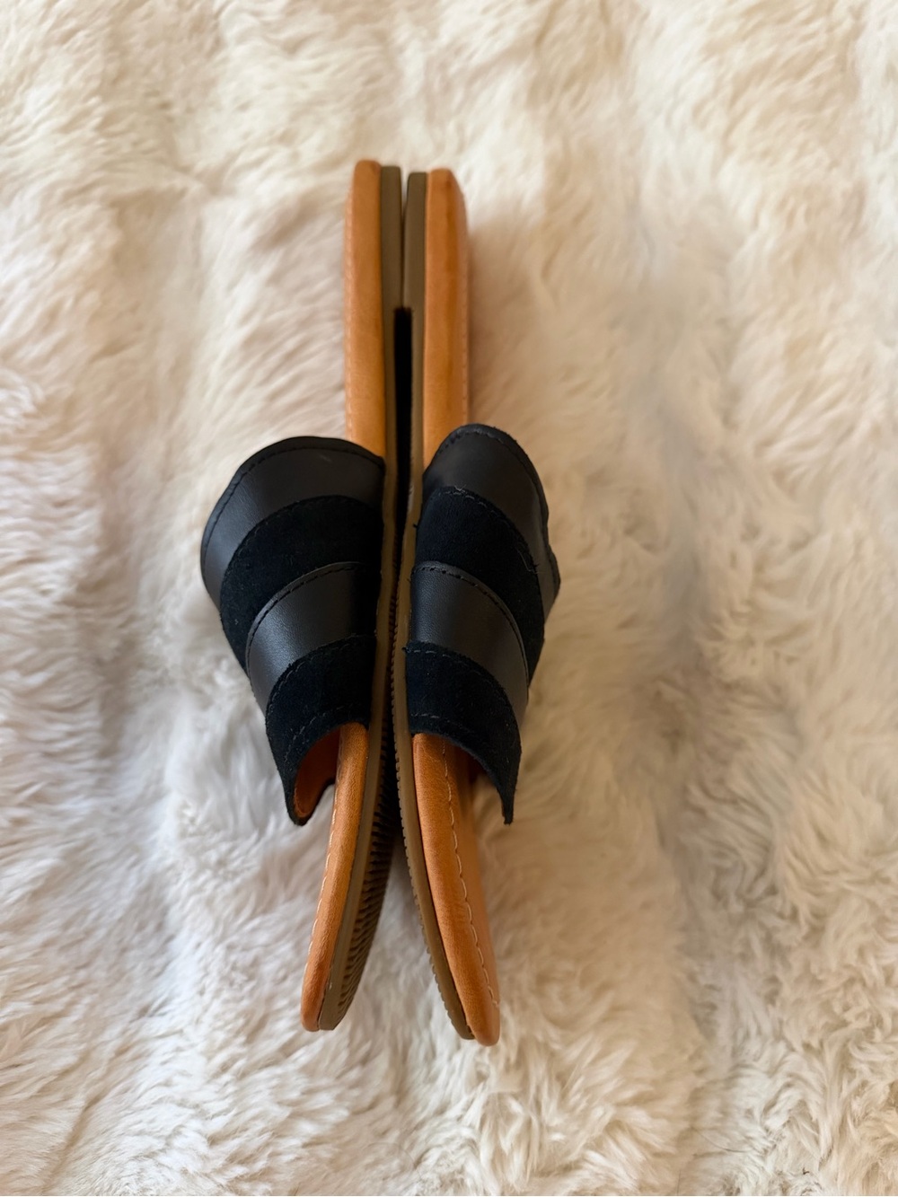 🔥UGG Ximena size 9 Women's Black suede and leather Slide Sandals - Picture 2 of 8